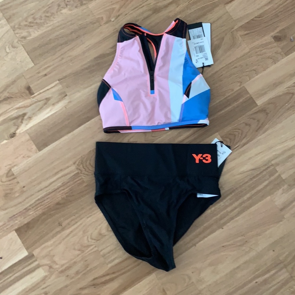NWT Y-3 bikini swim racerback color block set